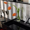 Metallica Lava Silver Textured Square Mosaic Wall Tile in Bathroom