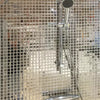 Metallica Silver Glass Square Wall Mosaic Tile in Shower