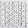 Meteorite Hexagon Authentic White and Grey Marble Mosaic Wall and Floor Tile Product Photo 2