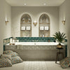 Mr Jones Charcoal Light Grey Wall and Floor Pattern Tile on Bathroom Wall and Floor