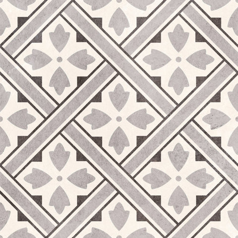 Mr Jones Durham Charcoal Dark Grey Wall and Floor Porcelain 45x45cm Pattern Tile Product Photo 1