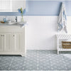 Mr Jones Midnight Dark Blue Wall and Floor Porcelain 33x33cm Pattern Tile on Bathroom Floor