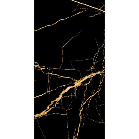 Nero Marquina Aurora Luxe Black and Gold Matt 1200x600mm XL Marble Effect Floor and Wall Tile Product Photo 1