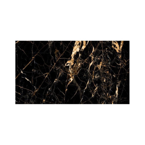 Nero Marquina Black and Gold 1200x600mm XL Gloss Marble Effect Floor and Wall Tile Product Photo