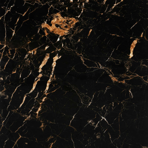 Nero Marquina Black and Gold Polished Marble Effect 600x600mm Floor Tile Product Photo 1