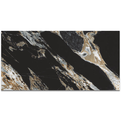 Noir Aurelia Black Marble Effect XL 1200x600mm Wall and Floor Tile Product Photo 1