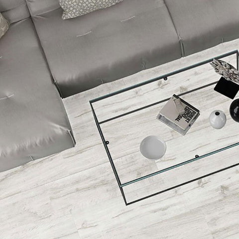 Rituals XL Cloud Grey Wood Effect 120x23.3cm Porcelain Wall and Floor Tile in Living Room