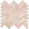 Rosé Verona Authentic Pink Marble Herringbone Wall and Floor Mosaic Tile as Bathroom Splash Back Product Photo 1