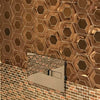 Rose Gold and Copper Bronze Hexagon Mosaic Wall Tile on Bathroom Wall