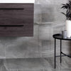 Serenity Grey 60x30cm Polished Porcelain Stone Effect Wall and Floor Tile in Bathroom