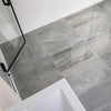Serenity Grey Stone Effect Porcelain Floor Tile 60x60cm in Bathroom 3