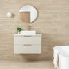 Serenity Sandstone Ivory Matt Stone Effect Porcelain Wall and Floor 600x300mm Tile in Bathroom on Wall and Floor