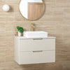Serenity Sandstone Ivory Matt Stone Effect Porcelain Wall and Floor 600x300mm Tile on Bathroom Wall