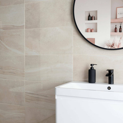 Serenity Sandstone Stone Effect Polished Pocelain 60x30cm Wall and Floor Tile in Bathroom 3