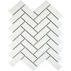 Soft White Artisan Herringbone Porcelain Matt Mosaic Wall and Floor Tile Product Photo