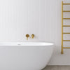 Soft White Artisan Herringbone Porcelain Matt Mosaic Wall and Floor Tile on Bathroom Wall