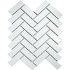 Soft White Artisan Herringbone Porcelain Mosaic Wall and Floor Tile Product Photo 1