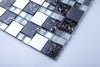 Space Silver and Black Metal and Glass Square Wall Mosaic Tile Product Photo 3