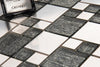 Space Silver and Gold Metal and Glass Square Wall Mosaic Tile Product Photo 2