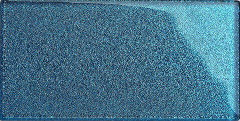 Sparkle Blue Glitter Glass Metro 75x150mm Wall Tile Product Photo 1