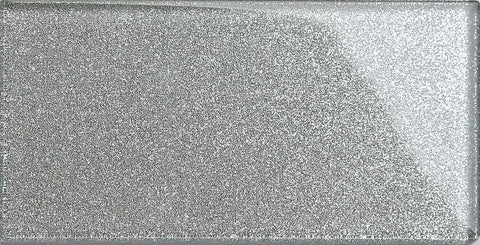 Sparkle Silver Glitter Glass Metro 75x150mm Wall Tile Product Photo 2