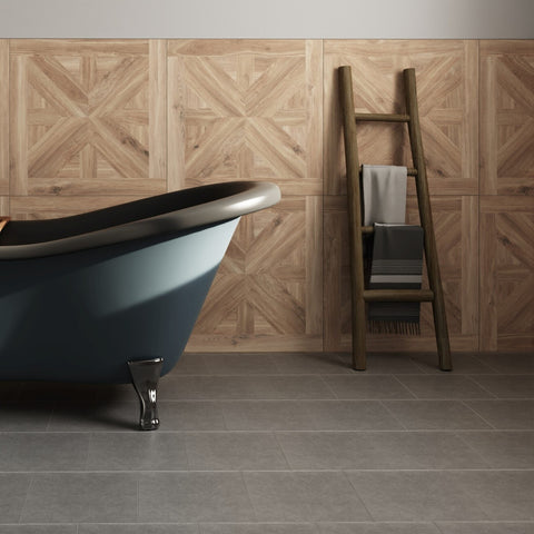 Star Parquet Soft Oak Wood Effect 750x750mm Wall and Floor Tile in Bahtroom