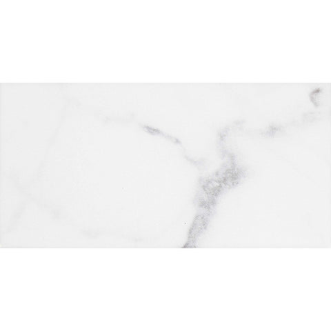 Tau Calacatta Gloss Marble Effect Flat Metro Brick 75x150mm Tile Product Photo 1