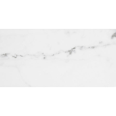 Tau Calacatta Matt Marble Effect Flat Metro Brick 75x150mm Tile Product Photo 1