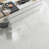 Tau Calacatta XL Polished Porcelain Marble Effect 60x60cm Floor Tile in Kitchen