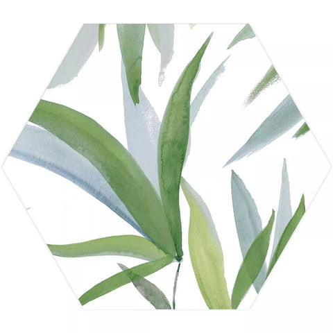 Tropical Forest Green Leaf Pattern Hexagon 333x285 Pattern Wall and Floor Porcelain Tile Product Photo 1
