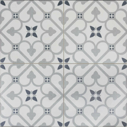 Valor Grey and White Pattern Porcelain Floor Tile Product Photo