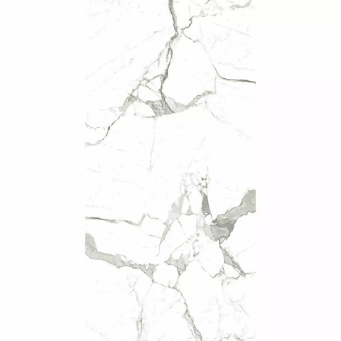 Matt White Marble Effect Porcelain Tile with Detailed Grey Veining on Large Format 60x120cm Tile