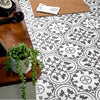 Victorian Henley Black Pattern Ceramic Wall and Floor Tile Close up in Hallway