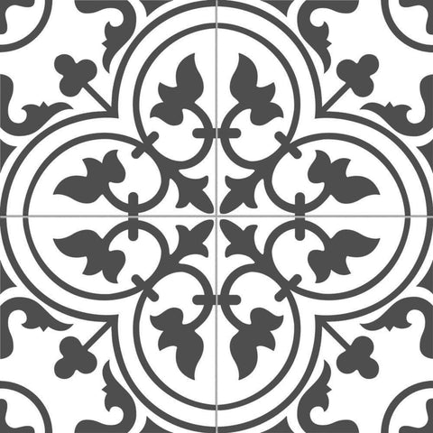 Victorian Henley Black Pattern Ceramic Wall and Floor Tile Product Photo 1