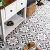 Victorian Henley Black Pattern Ceramic Wall and Floor Tile in Hallway