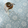 Victorian Henley Light Blue Pattern Ceramic Wall and Floor Tile Close Up