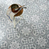 Victorian Henley Light Grey Pattern Ceramic Wall and Floor Tile on Floor Close Up