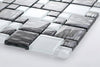 Wave Black and White Square Glass Wall Mosaic Tile Product Photo 4