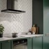 White Gloss Bevelled Metro Ceramic Wall 100x200mm Tile on Kitchen Wall