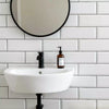 White Gloss Bevelled Metro Subway Ceramic Wall 100x300mm Tile on Bathroom Wall