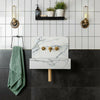 White Gloss Flat Metro Ceramic Wall 100x200mm Tile in Bathroom on Wall