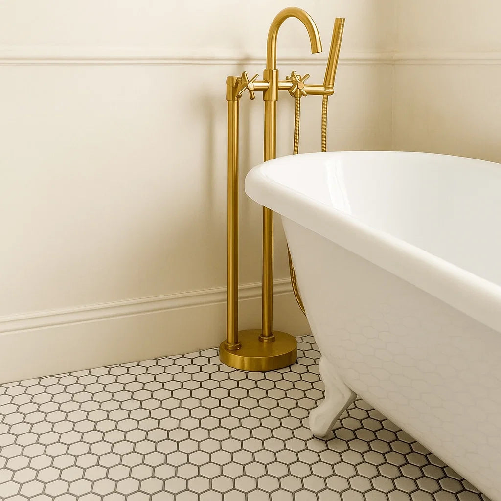 Eterna Hexagon Piccolo White Matt Mosaic Wall and Floor Porcelain Tile