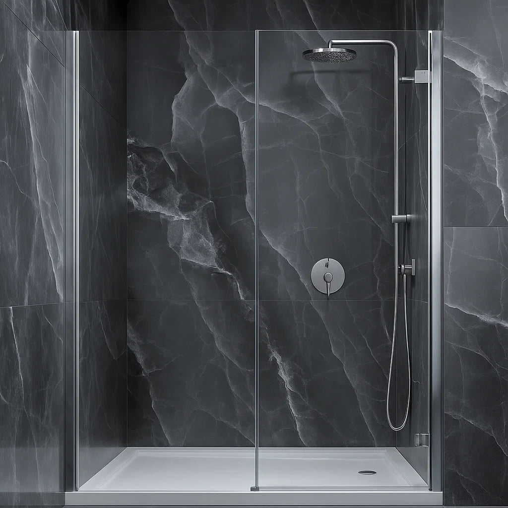 Elysian Onyx XL Eclipse Black 600x1200mm Polished Porcelain Marble Effect Wall and Floor Tile