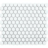 Eterna Hexagon Piccolo White Matt Mosaic Wall and Floor Porcelain Tile