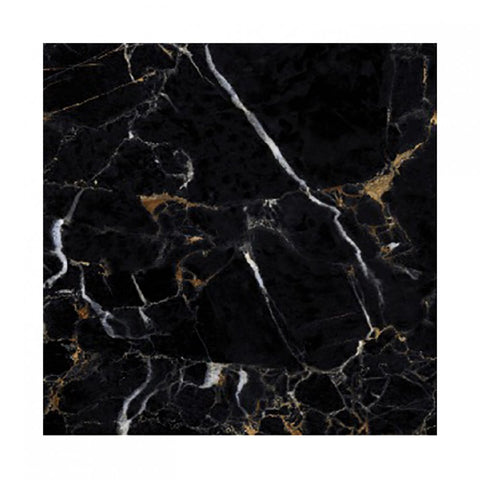 Nero Marquina Mystic Polished Black and Gold Marble Effect 600x600mm Wall and Floor Tile Product Photo 1