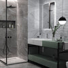 Charocal Wave Dark Grey Marble Effect Wall Tiles in Bathroom 2