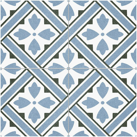 Mr Jones Blue Pattern Wall and Floor Tile Design