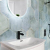 Tropical Ocean Washed Blue Hexagon 333x285mm Wall and Floor Porcelain Tile