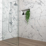 Allure Calacatta Polished White Marble Effect 60x30cm Wall and Floor Tiles in Bathroom 