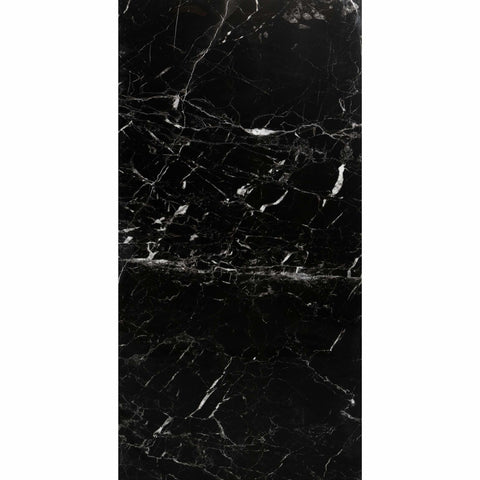 Nero Marquina Black and White Polished Marble Effect 1200x600mm Wall and Floor Tile Product Photo 1